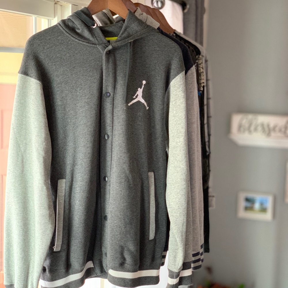 Michael Jordan sports button up hoodie